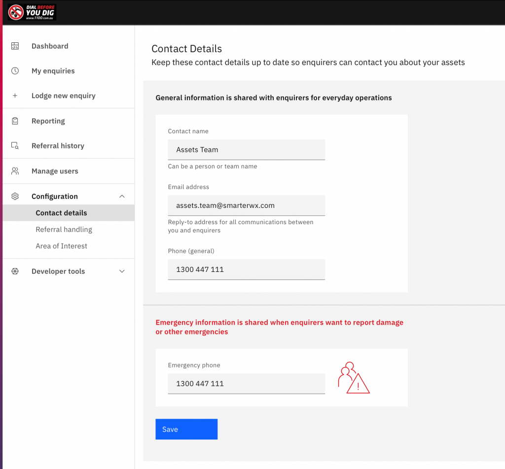Contact details maintenance