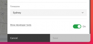 Show developer tools link